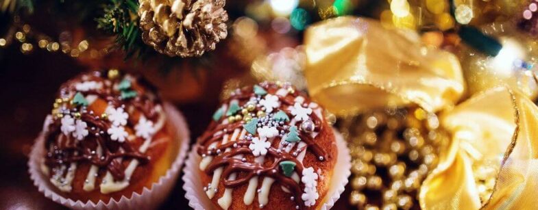 Kerstmis muffins gedecoreerd